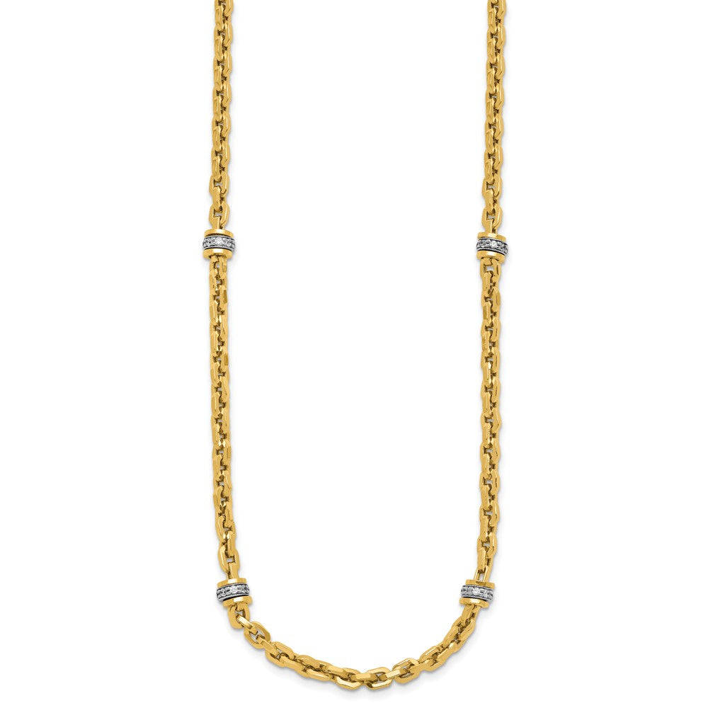 14K Bicolor Zirkonia Poliert Fantasieglieder Halskette