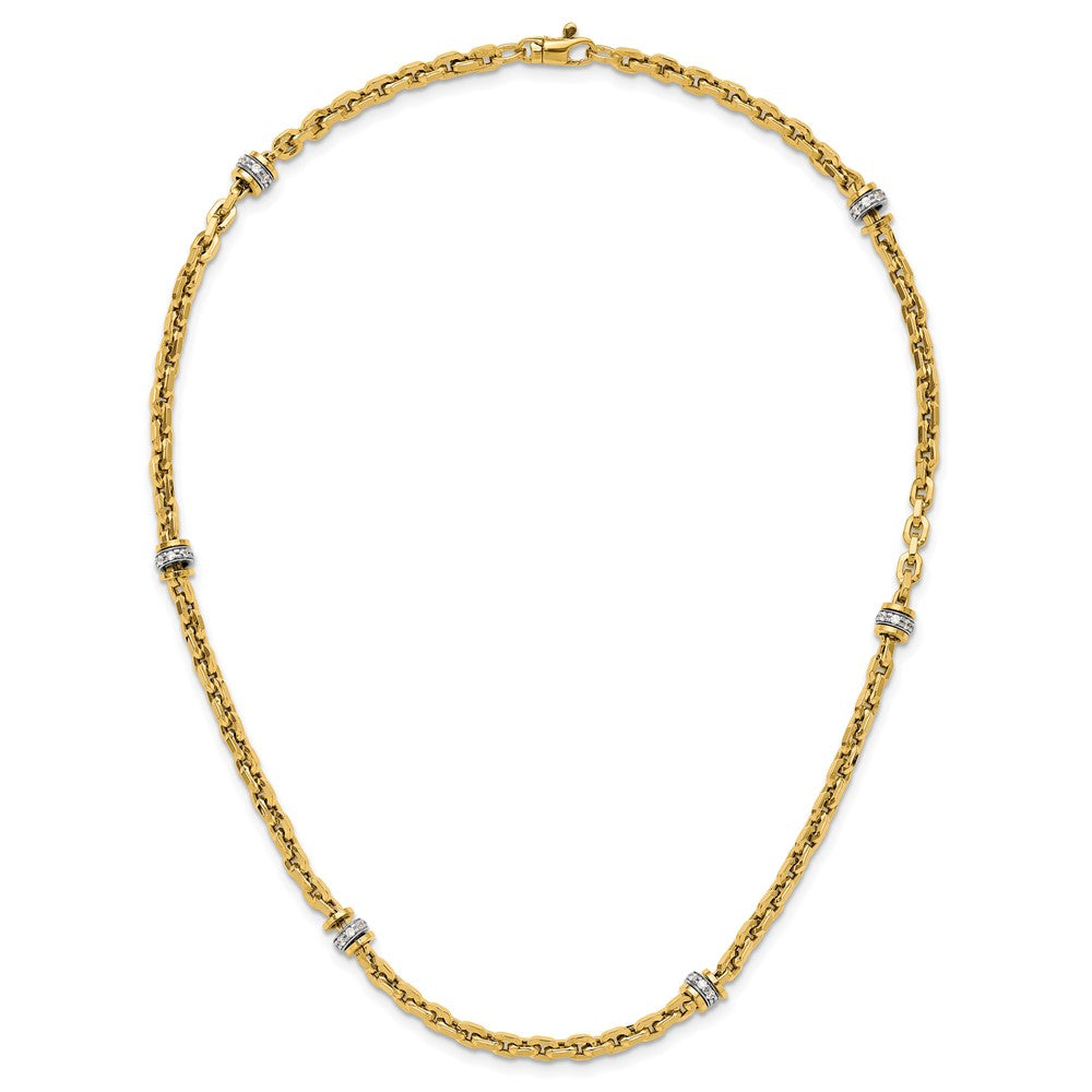 14K Bicolor Zirkonia Poliert Fantasieglieder Halskette