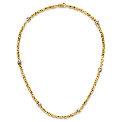 14K Bicolor Zirkonia Poliert Fantasieglieder Halskette