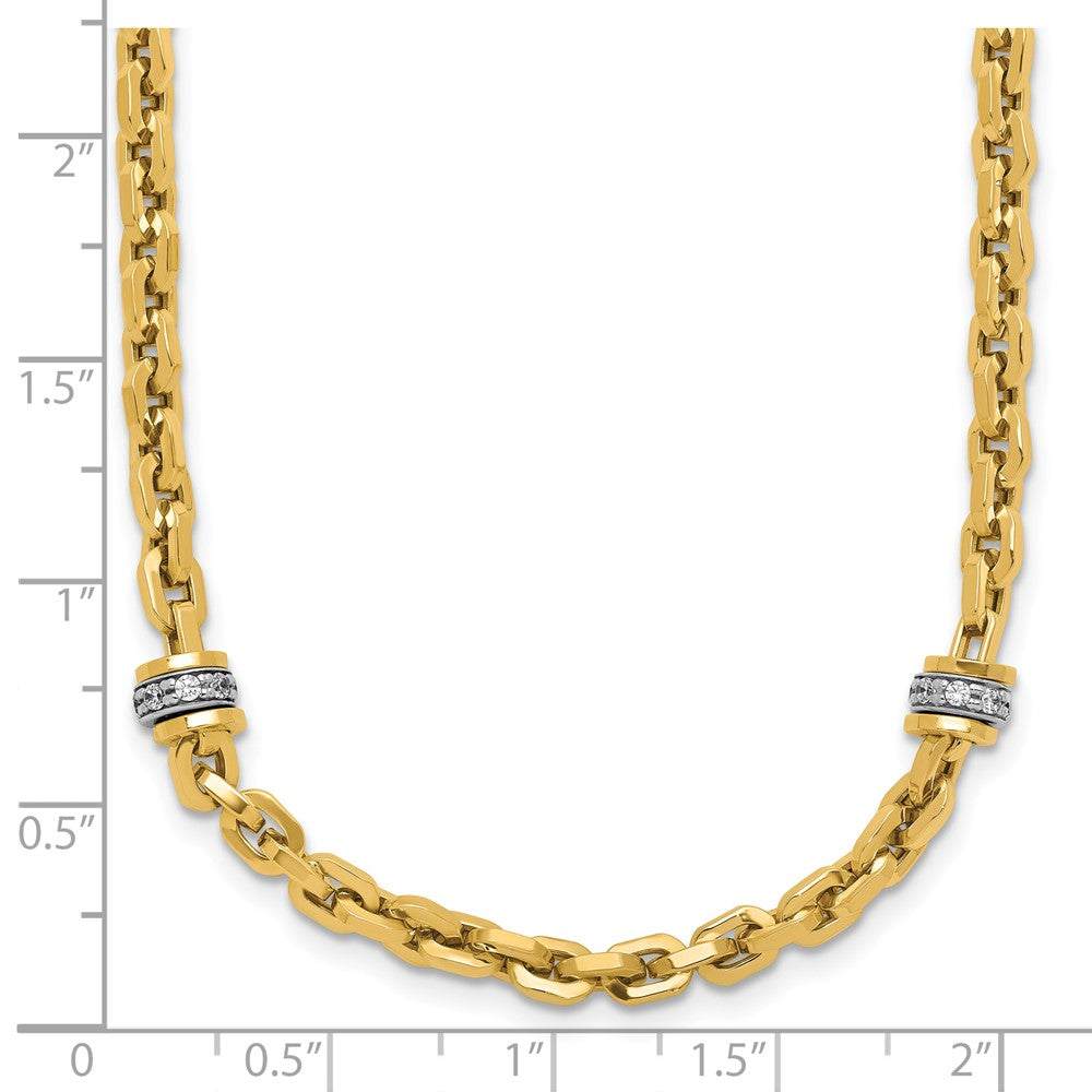 14K Bicolor Zirkonia Poliert Fantasieglieder Halskette