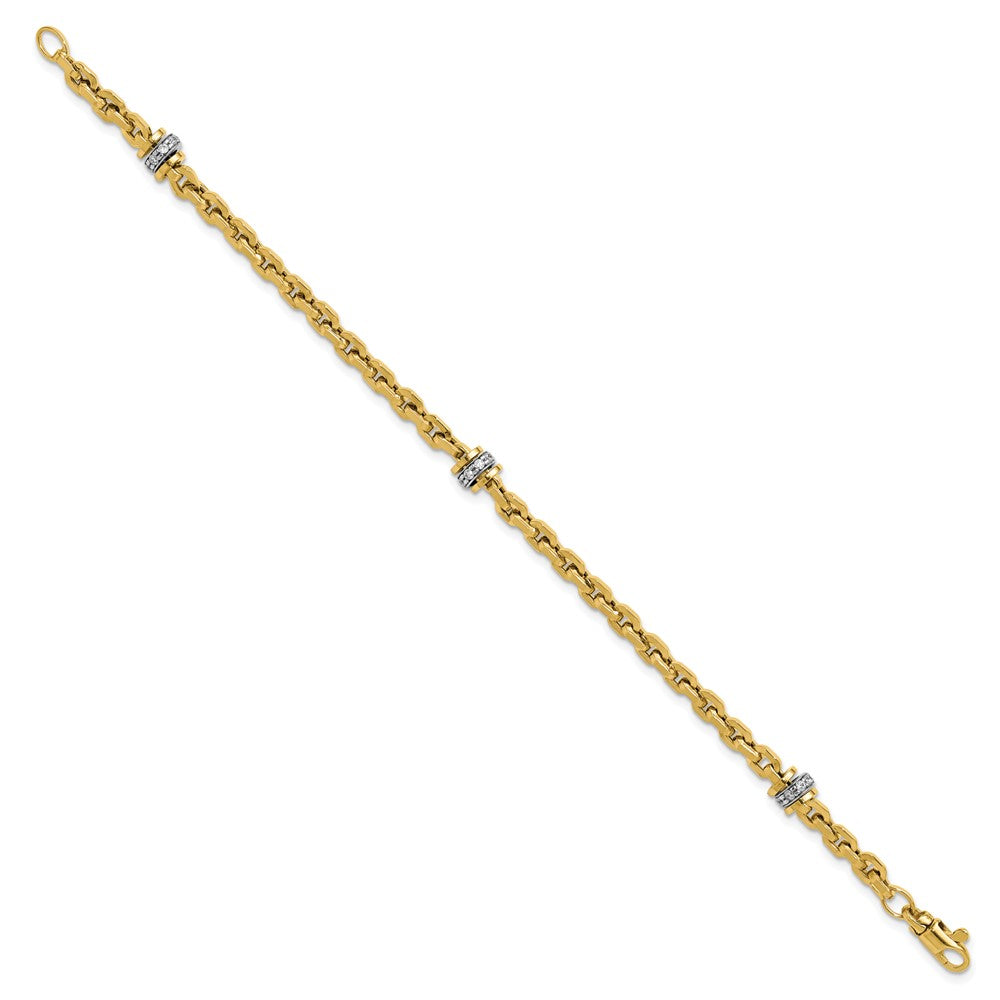 14K Bicolor Zirkonia Poliert Fantasieglieder Armband