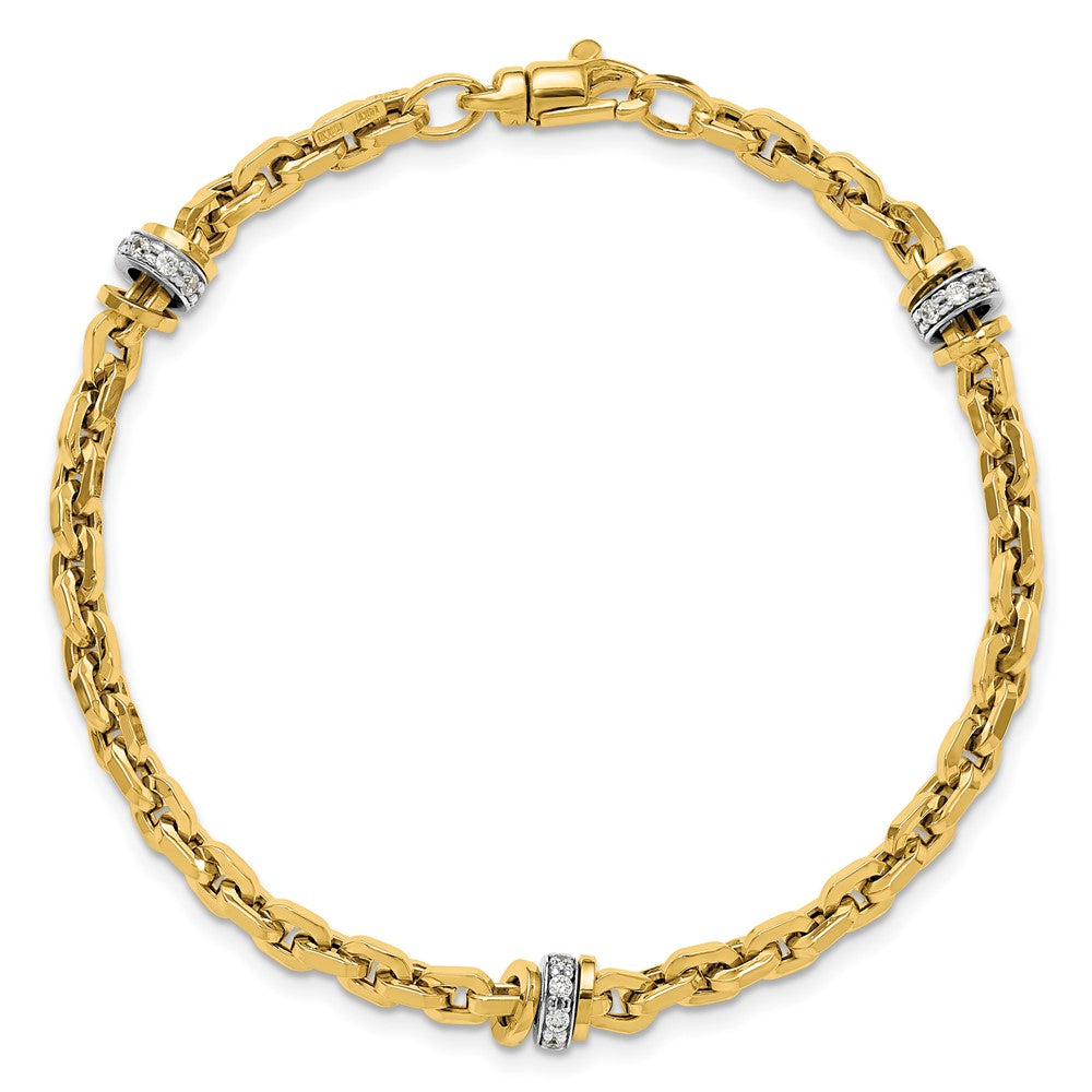 14K Bicolor Zirkonia Poliert Fantasieglieder Armband