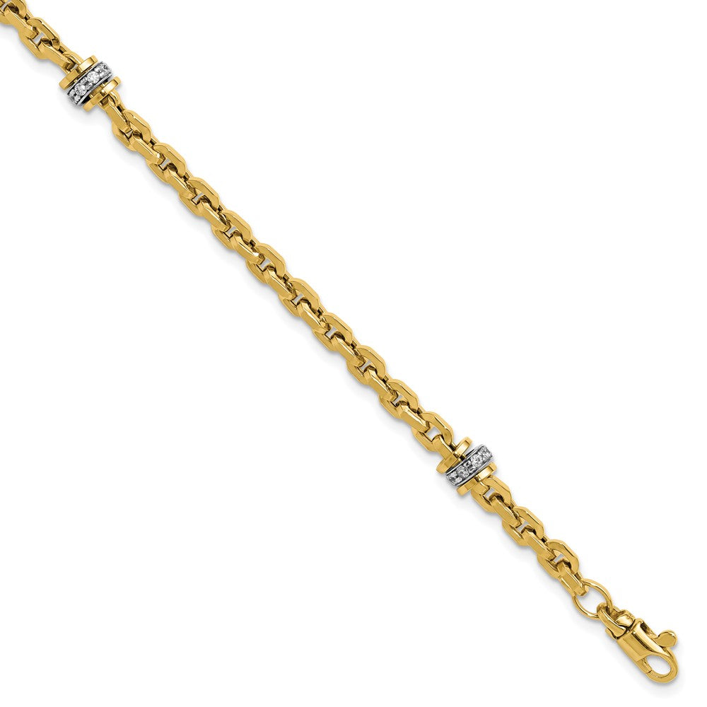 14K Bicolor Zirkonia Poliert Fantasieglieder Armband
