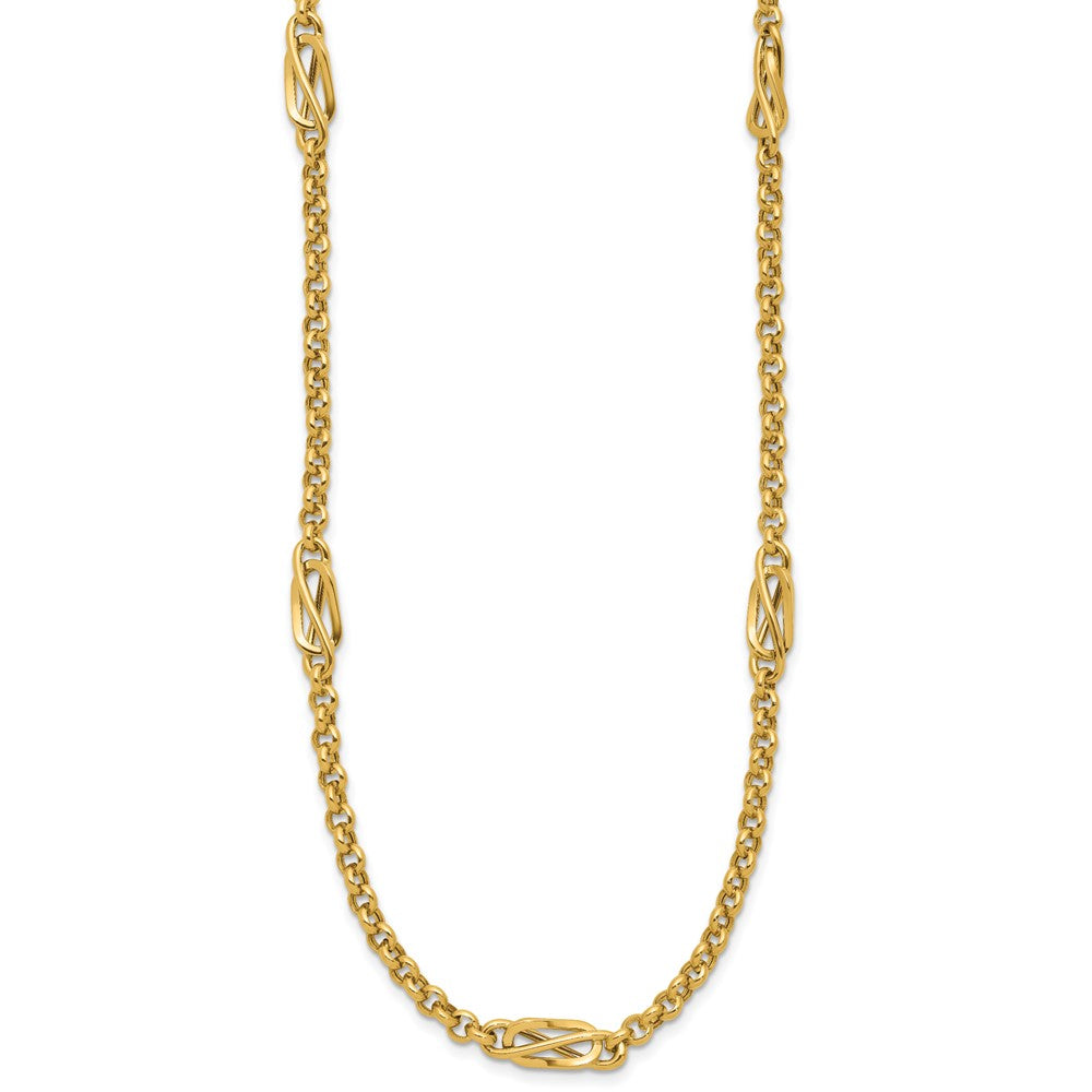14K Gelbgold Poliert Fantasieglieder Halskette