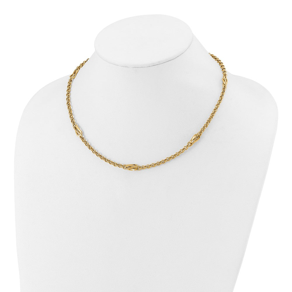 14K Gelbgold Poliert Fantasieglieder Halskette
