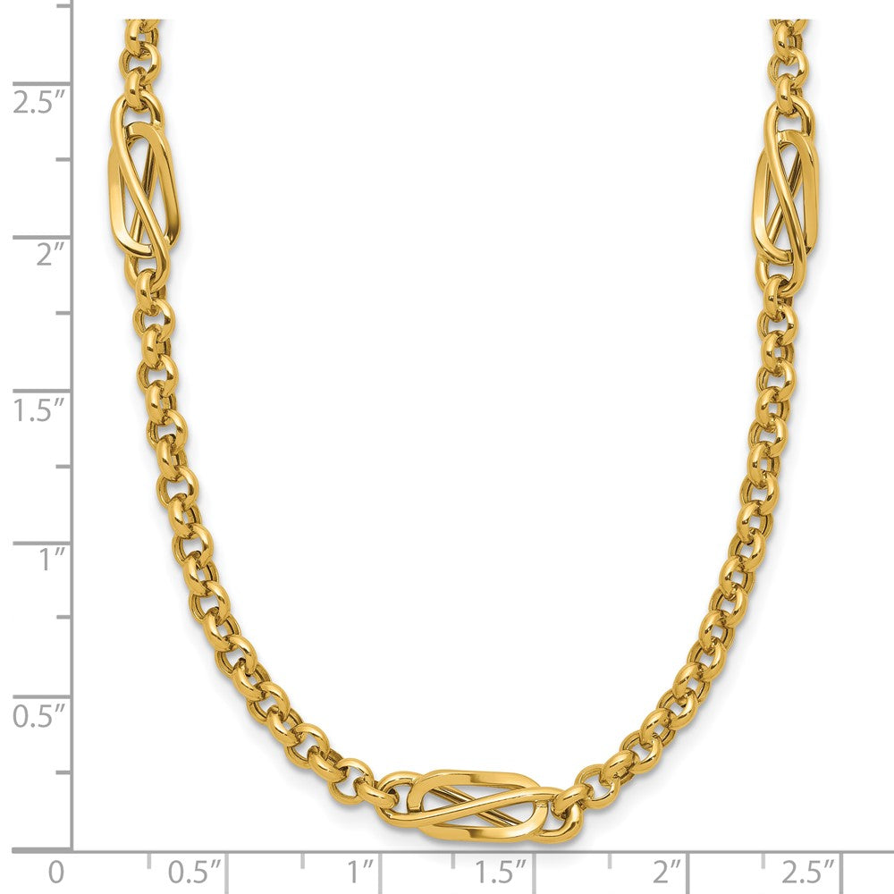 14K Gelbgold Poliert Fantasieglieder Halskette