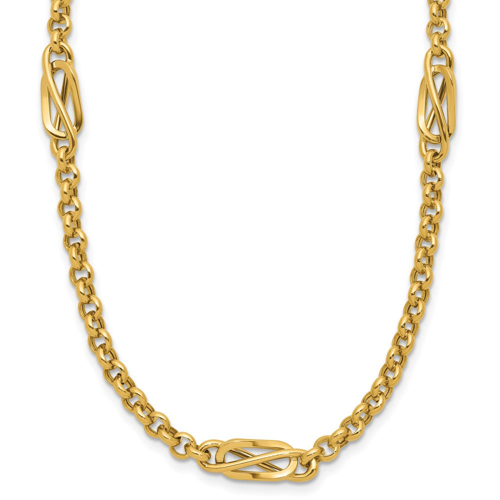 14K Gelbgold Poliert Fantasieglieder Halskette