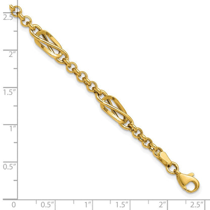 14K Gelbgold Poliert Fantasieglieder Armband
