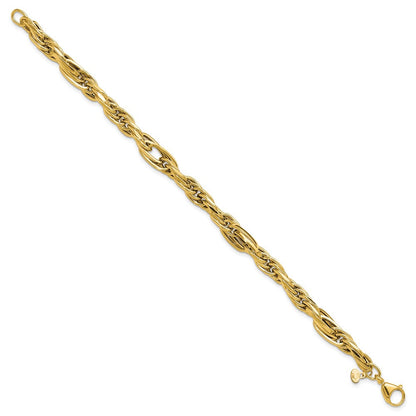 14K Gelbgold Poliert Fantasieglieder Armband