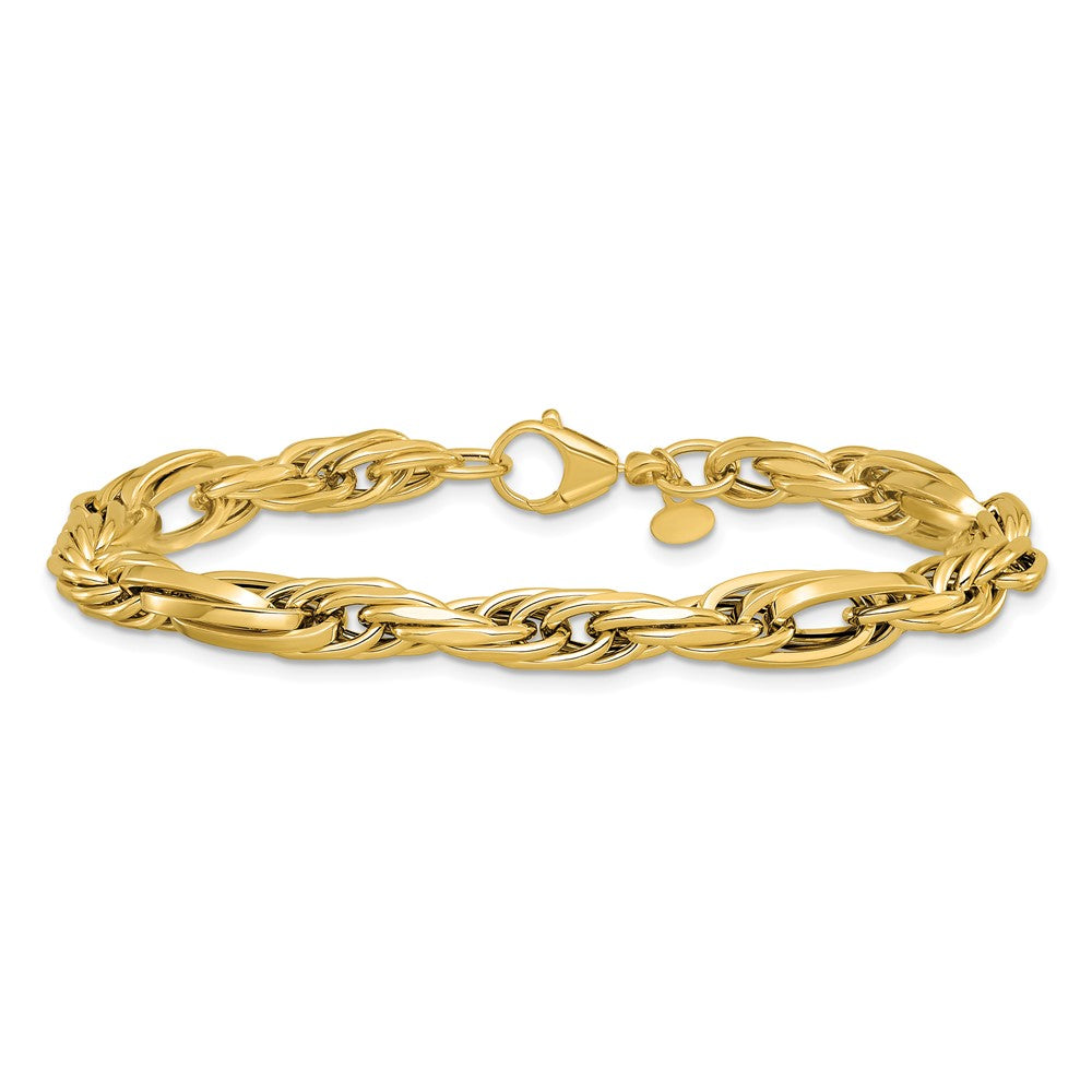 14K Gelbgold Poliert Fantasieglieder Armband