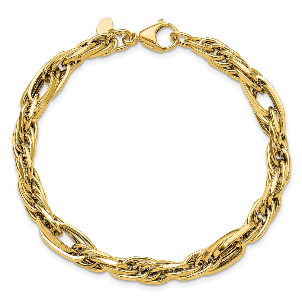 14K Gelbgold Poliert Fantasieglieder Armband