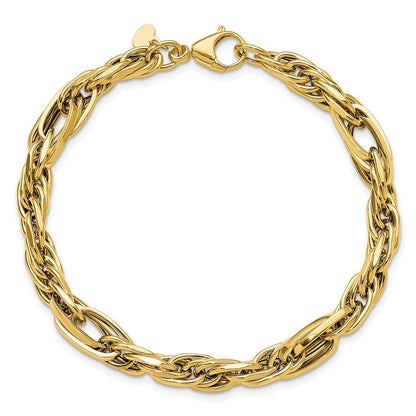 14K Gelbgold Poliert Fantasieglieder Armband