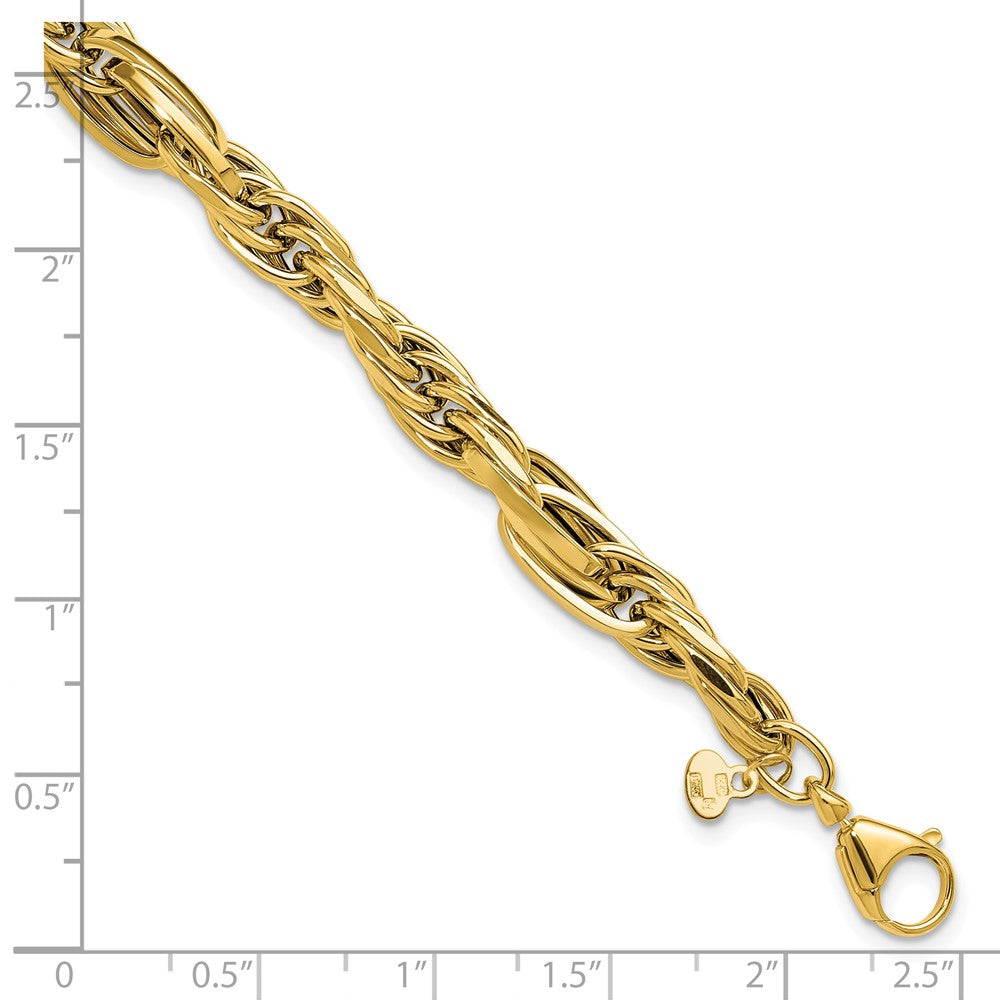 14K Gelbgold Poliert Fantasieglieder Armband