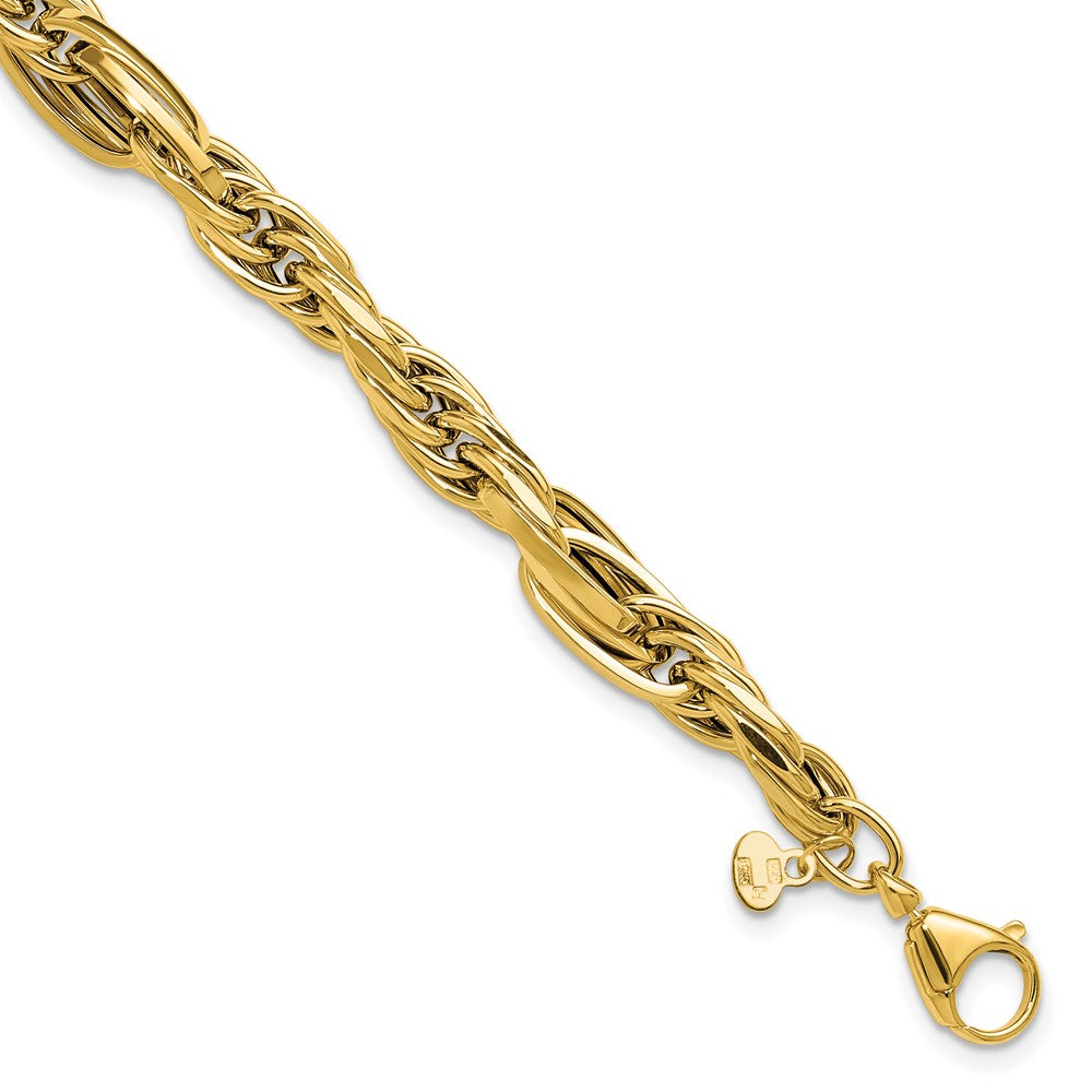 14K Gelbgold Poliert Fantasieglieder Armband