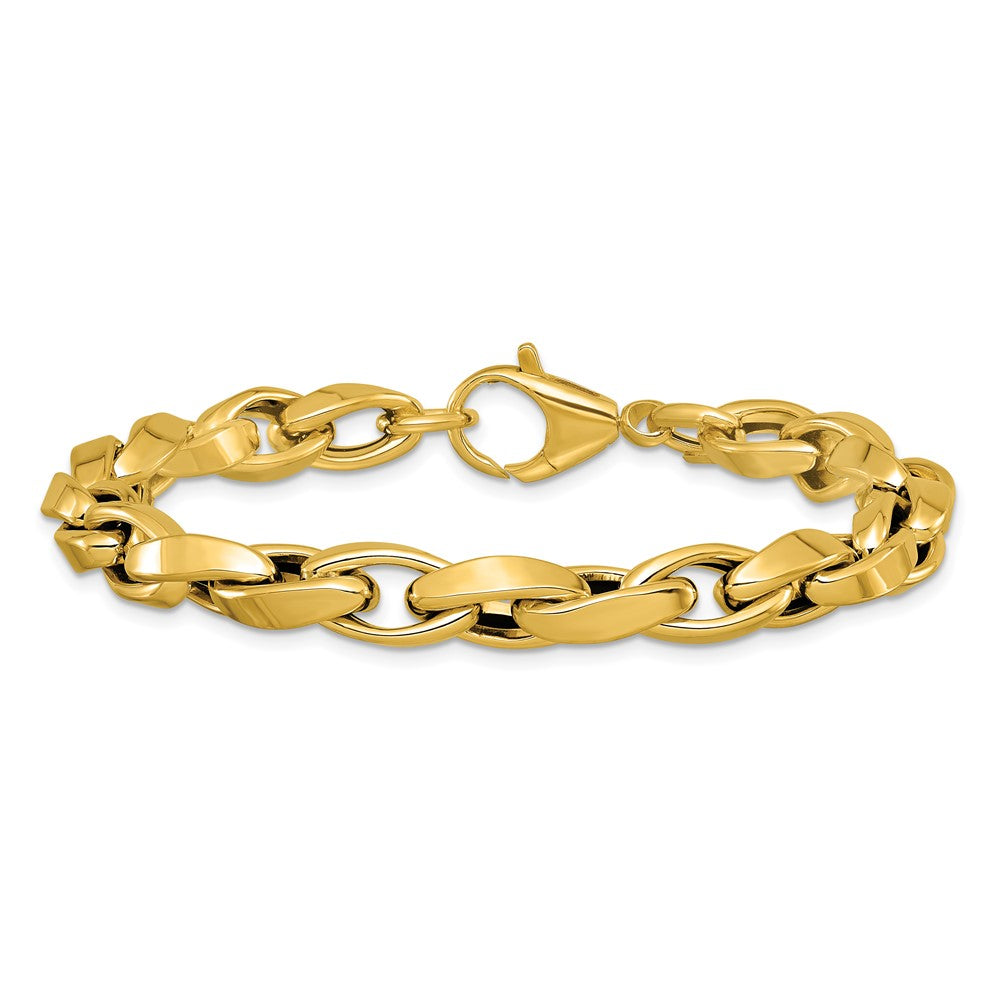 14K Gelbgold Poliert Fantasie Gedreht Glieder Armband