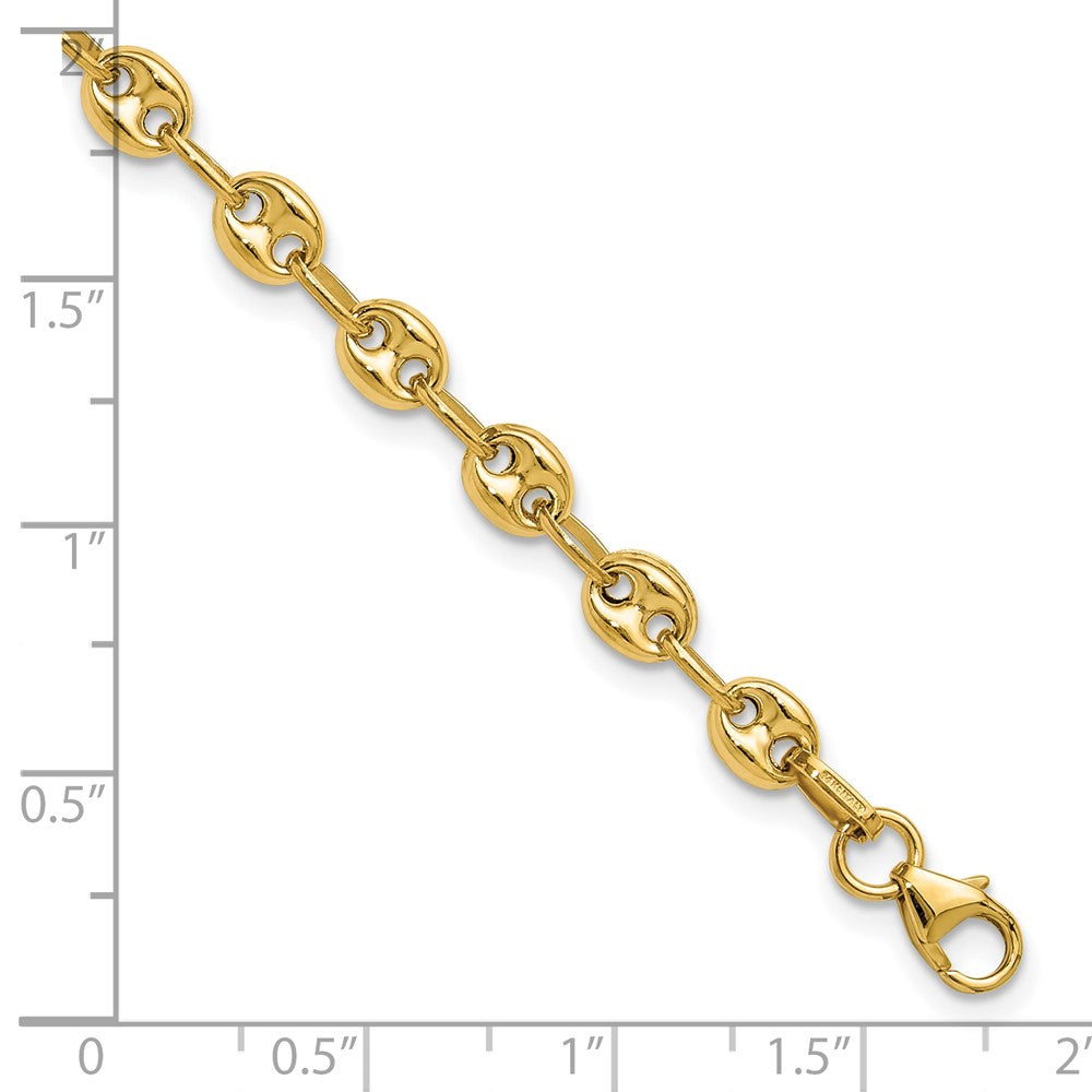 14K Gelbgold Poliert Gewölbt Marine Glieder Armband