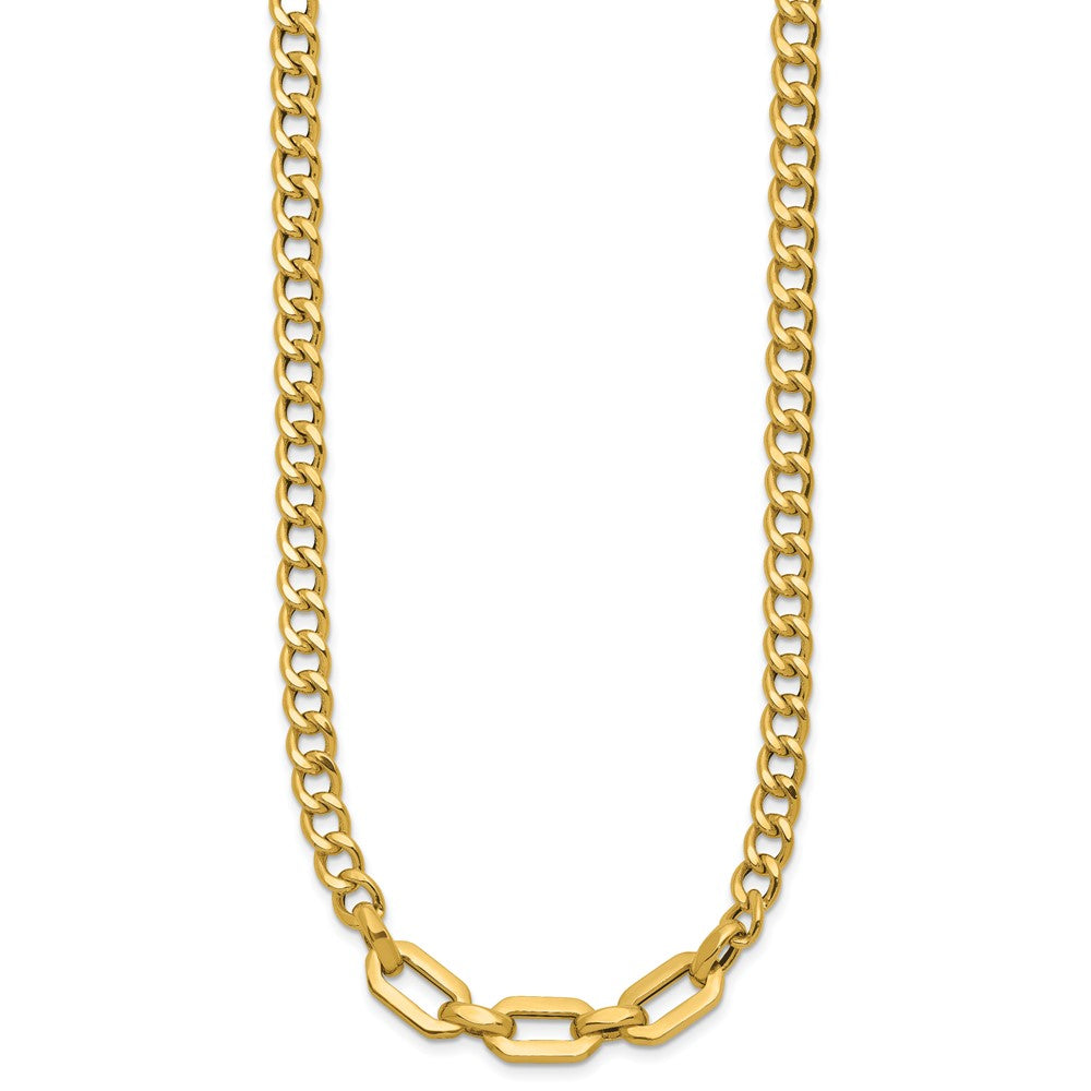 14K Gelbgold Poliert Fantasieglieder Halskette