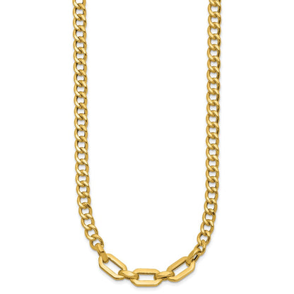 14K Gelbgold Poliert Fantasieglieder Halskette