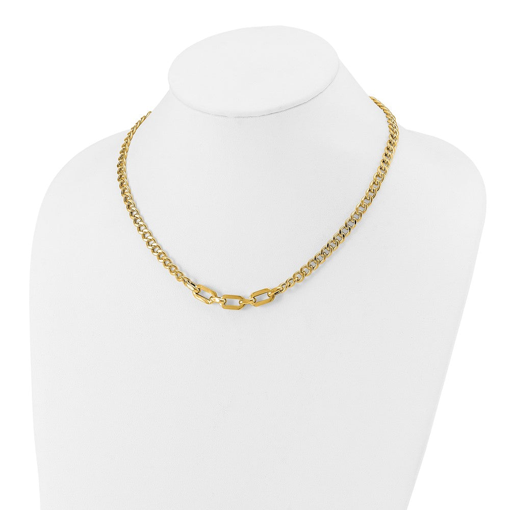 14K Gelbgold Poliert Fantasieglieder Halskette