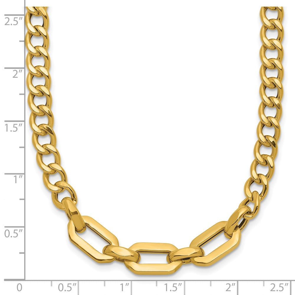14K Gelbgold Poliert Fantasieglieder Halskette