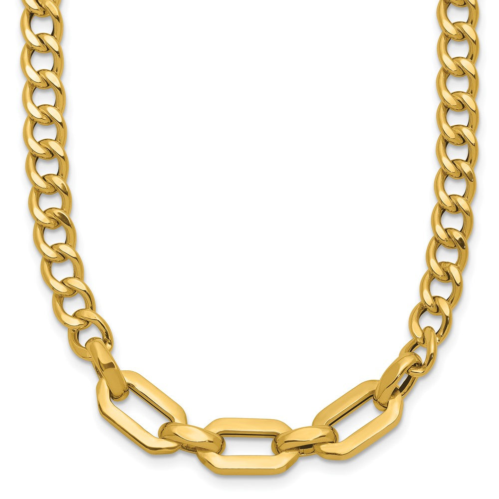 14K Gelbgold Poliert Fantasieglieder Halskette