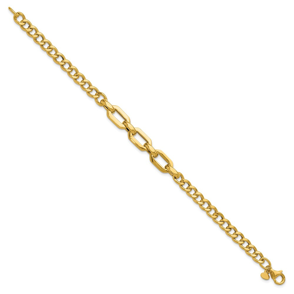 14K Gelbgold Poliert Fantasieglieder Armband