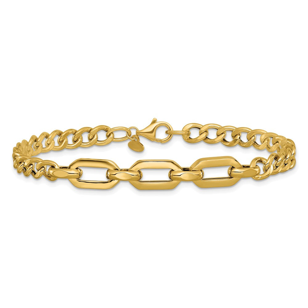 14K Gelbgold Poliert Fantasieglieder Armband