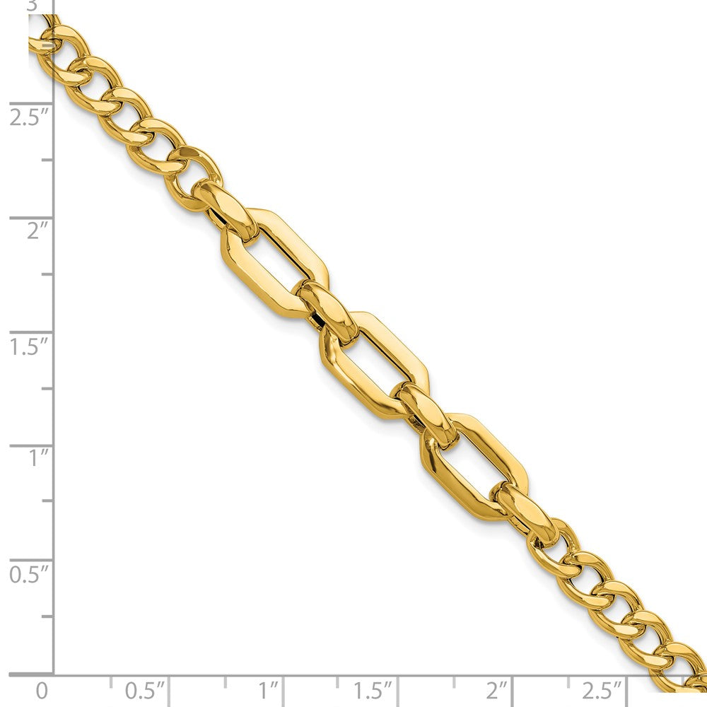 14K Gelbgold Poliert Fantasieglieder Armband