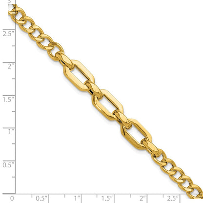 14K Gelbgold Poliert Fantasieglieder Armband