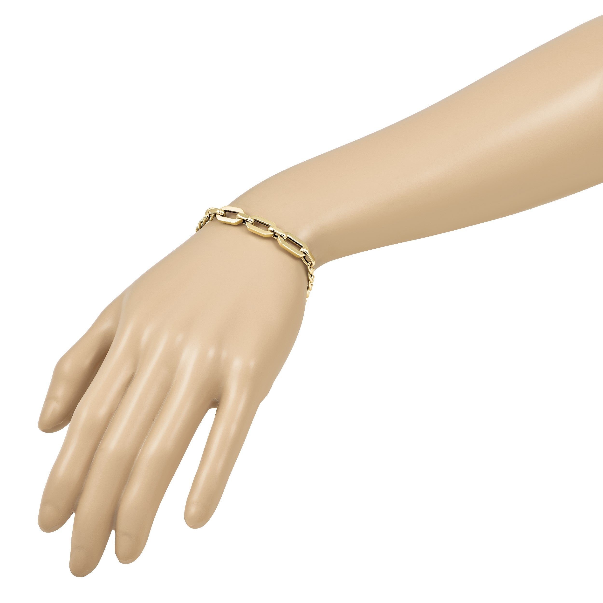 14K Gelbgold Poliert Fantasieglieder Armband