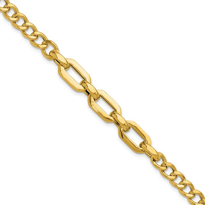 14K Gelbgold Poliert Fantasieglieder Armband