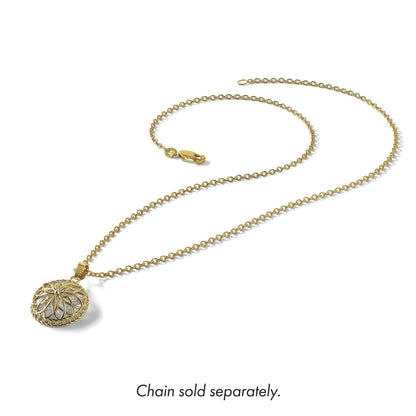 14K Bicolor Poliert und Diamantiert Fantasie Anhänger
