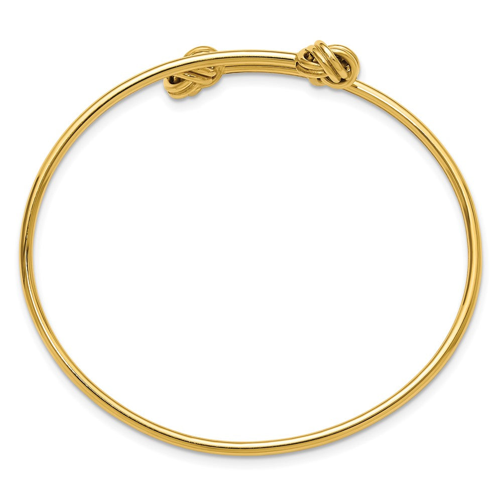 14K Gelbgold Poliert Knoten Flexibel Bypass Armreif