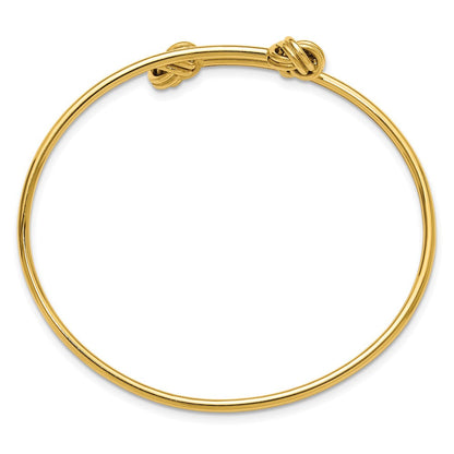 14K Gelbgold Poliert Knoten Flexibel Bypass Armreif