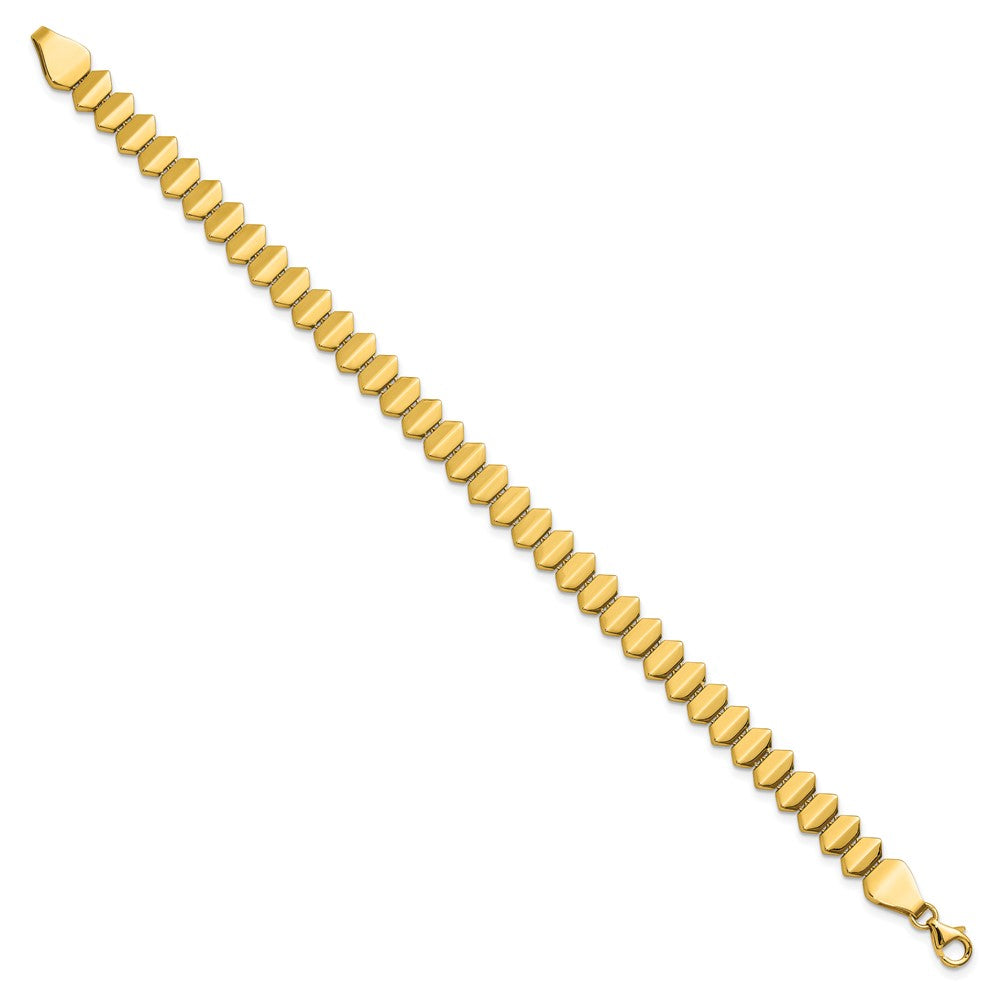 14K Gelbgold Poliert Fantasie Geometric Glieder Armband