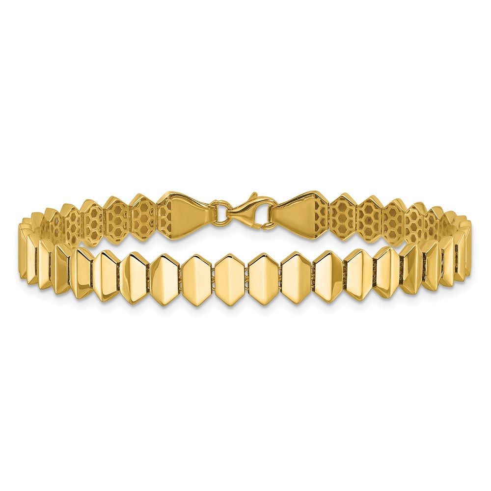 14K Gelbgold Poliert Fantasie Geometric Glieder Armband