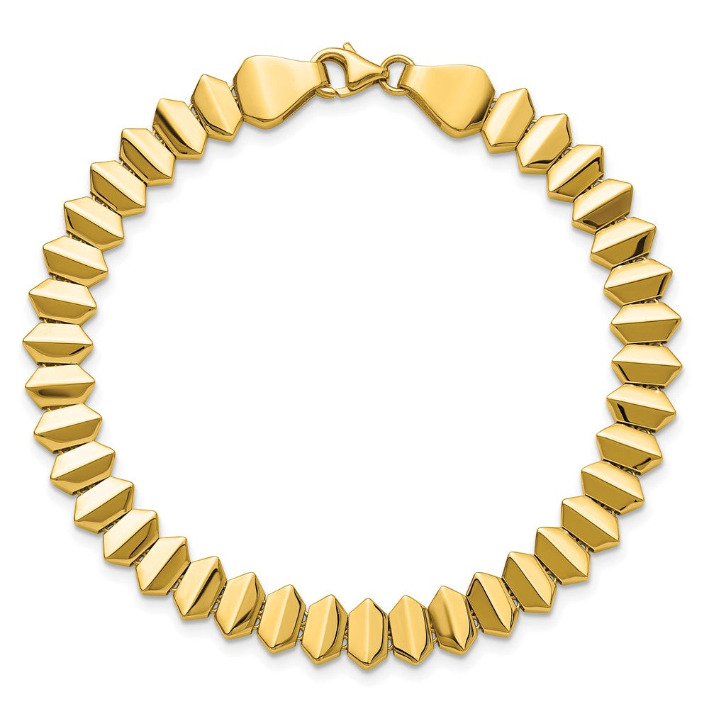 14K Gelbgold Poliert Fantasie Geometric Glieder Armband