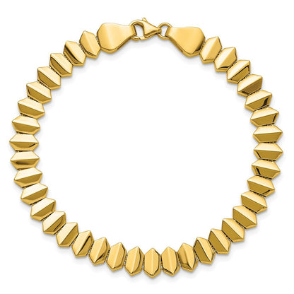 14K Gelbgold Poliert Fantasie Geometric Glieder Armband