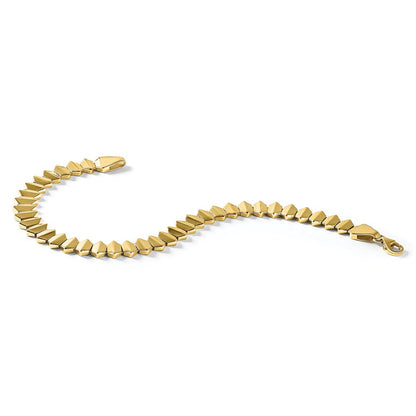 14K Gelbgold Poliert Fantasie Geometric Glieder Armband