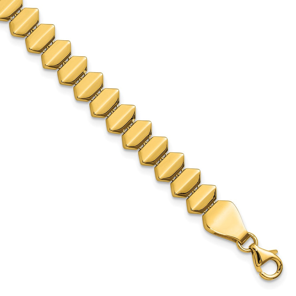 14K Gelbgold Poliert Fantasie Geometric Glieder Armband