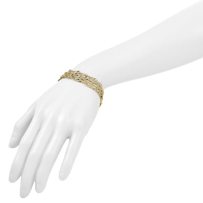 14K Gelbgold Poliert/diamantiert Multi Strang Singapurkette Armband