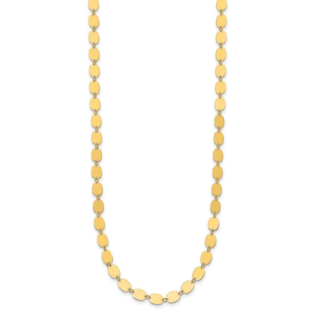 14K Gelbgold Poliert Fantasie Mirror Glieder Halskette