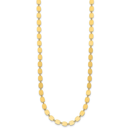 14K Gelbgold Poliert Fantasie Mirror Glieder Halskette