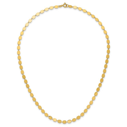 14K Gelbgold Poliert Fantasie Mirror Glieder Halskette