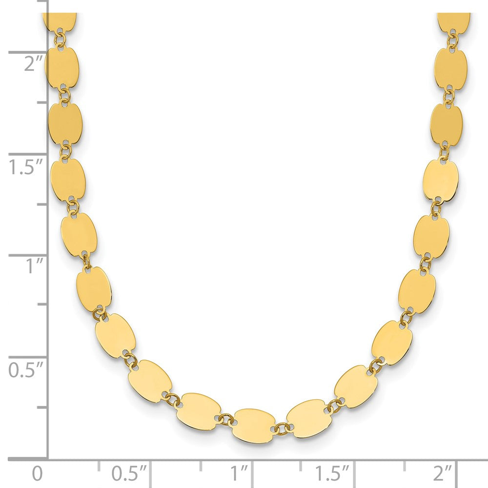14K Gelbgold Poliert Fantasie Mirror Glieder Halskette