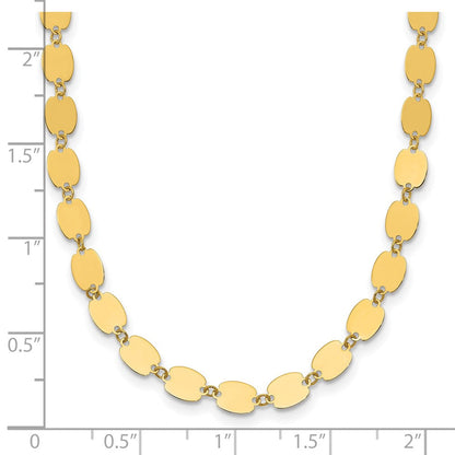 14K Gelbgold Poliert Fantasie Mirror Glieder Halskette