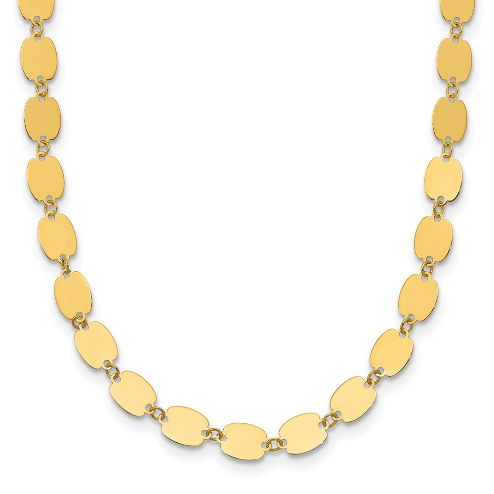 14K Gelbgold Poliert Fantasie Mirror Glieder Halskette