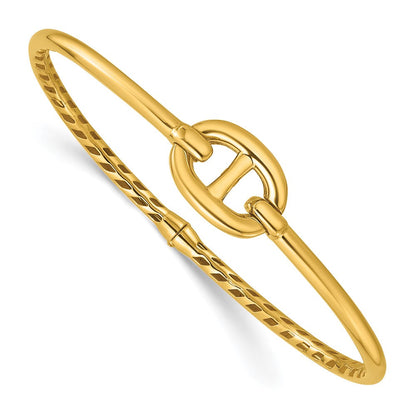 14K Gelbgold Poliert Klappbar Armreif