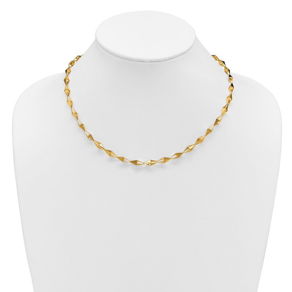 14K Gelbgold Poliert Geometric Glieder Halskette