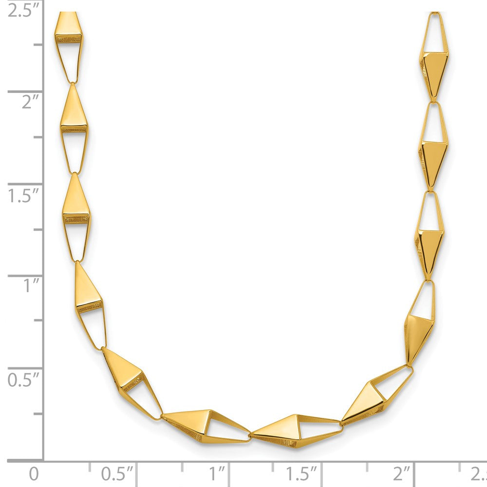 14K Gelbgold Poliert Geometric Glieder Halskette